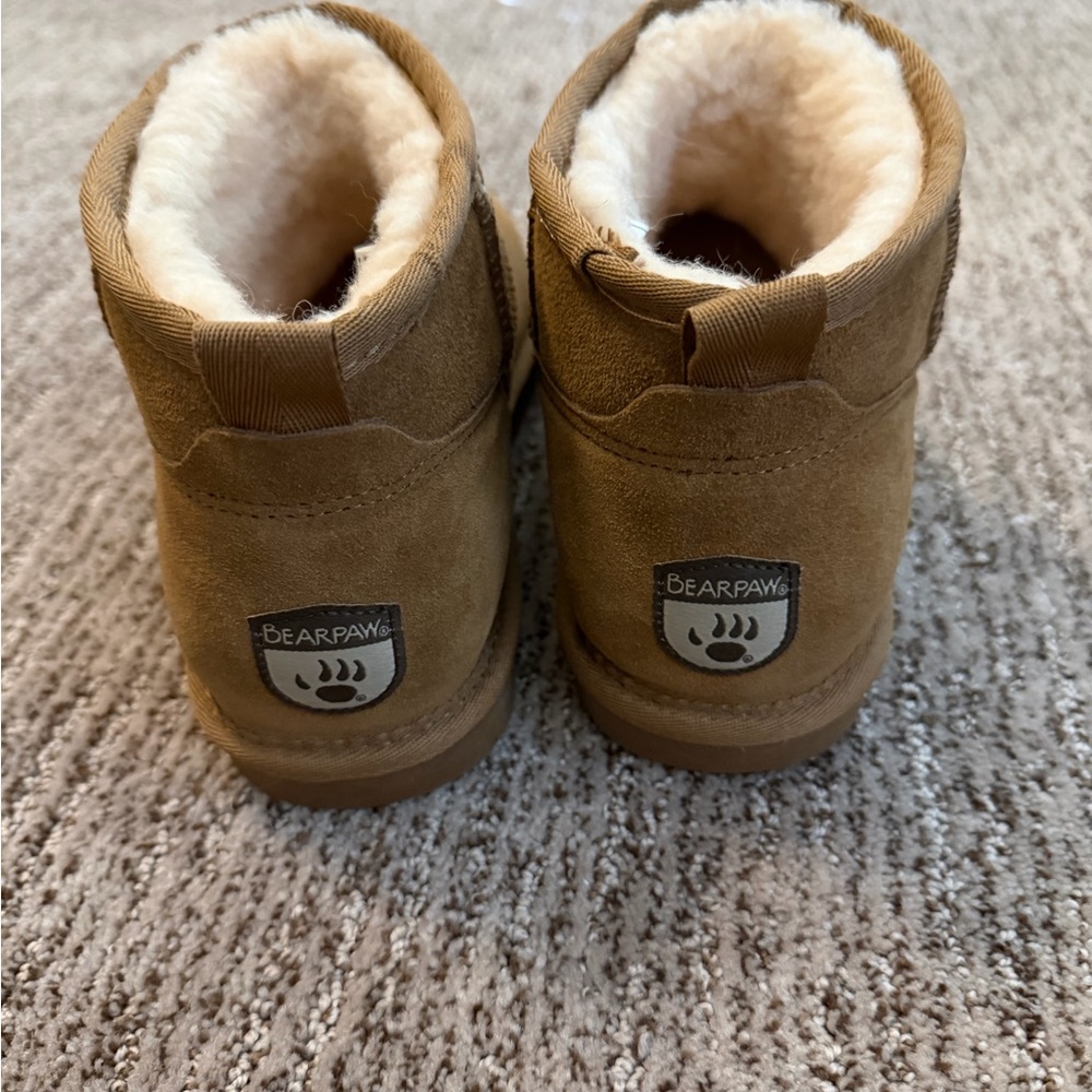 BearPaw Cozy Tan Ankle Boots - Picture 2 of 4